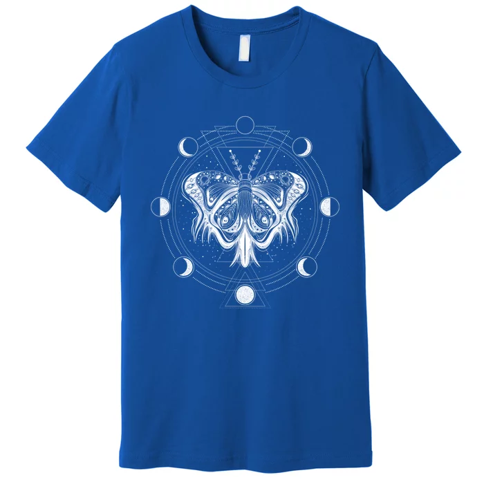 Moon Phases Moth Gift Blackcraft Clothing Gift Premium T-Shirt