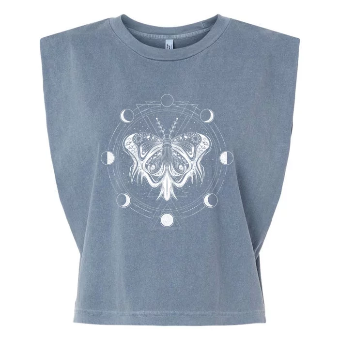 Moon Phases Moth Gift Blackcraft Clothing Gift Garment-Dyed Women's Muscle Tee