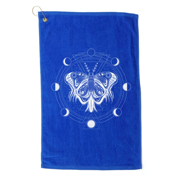 Moon Phases Moth Gift Blackcraft Clothing Gift Platinum Collection Golf Towel