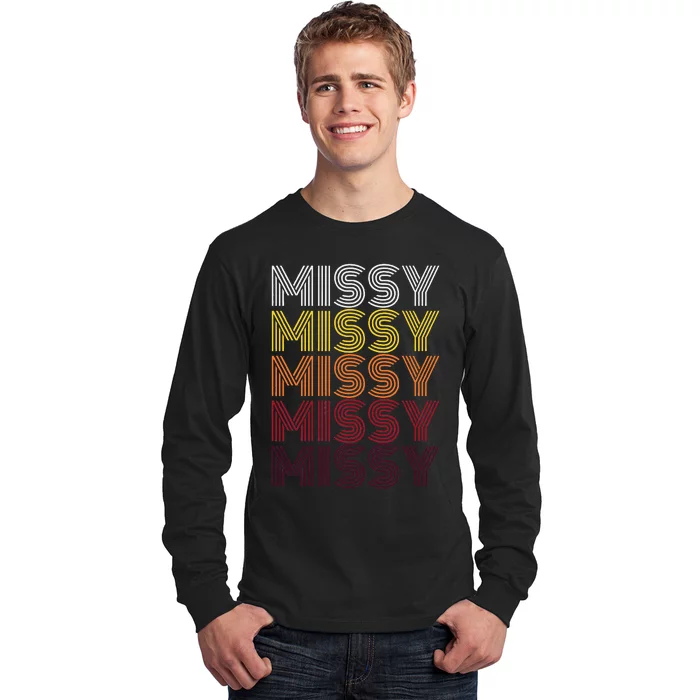 Missy Personalized Name Retro Missy 70S Long Sleeve Shirt