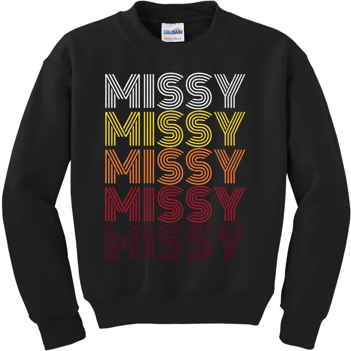 Missy Personalized Name Retro Missy 70S Kids Sweatshirt