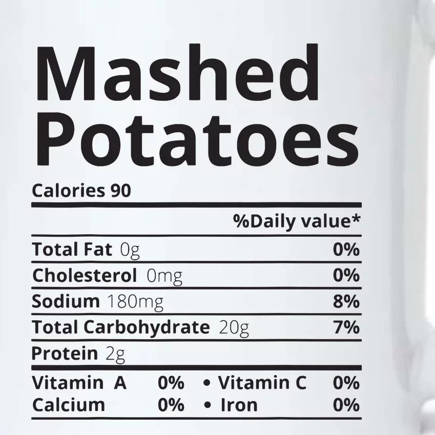 Mashed Potatoes Nutrition Facts Thanksgiving Christmas Black Color Changing Mug