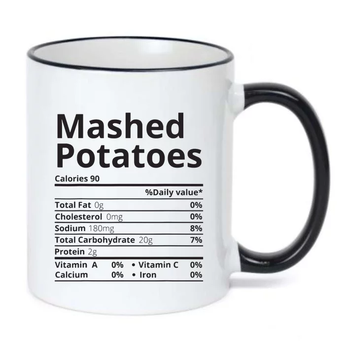 Mashed Potatoes Nutrition Facts Thanksgiving Christmas Black Color Changing Mug