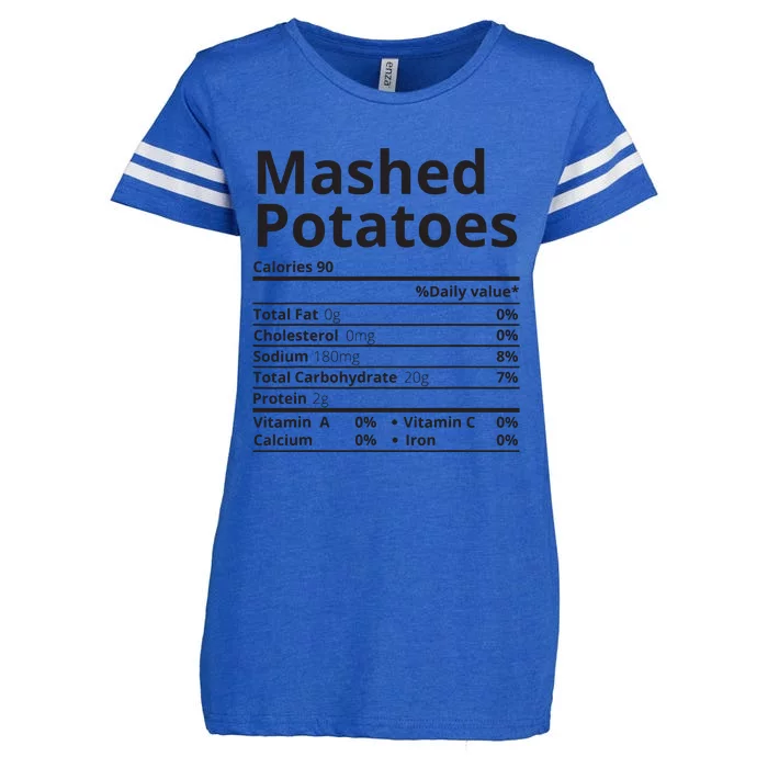 Mashed Potatoes Nutrition Facts Thanksgiving Christmas Enza Ladies Jersey Football T-Shirt