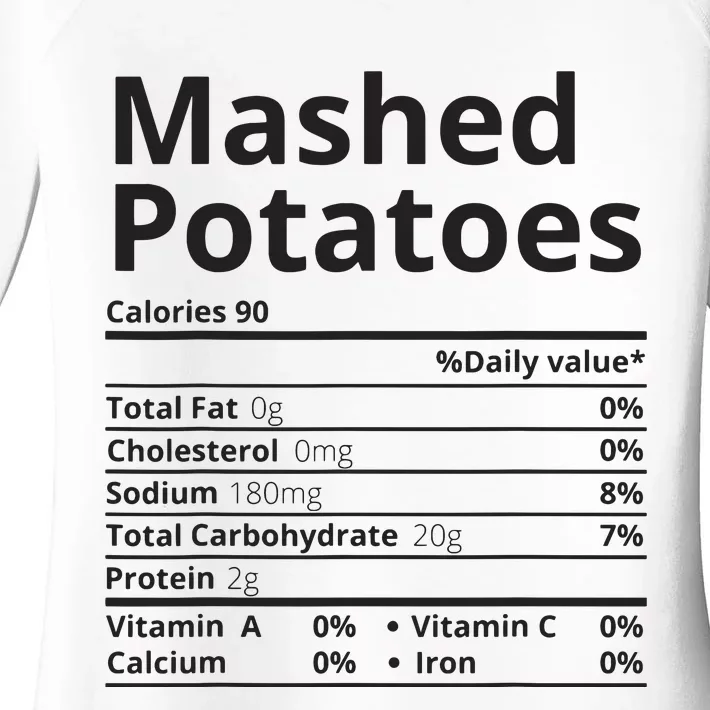 Mashed Potatoes Nutrition Facts Thanksgiving Christmas Women's Perfect Tri Tunic Long Sleeve Shirt