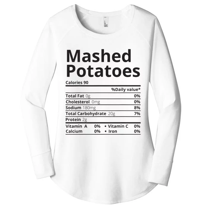 Mashed Potatoes Nutrition Facts Thanksgiving Christmas Women's Perfect Tri Tunic Long Sleeve Shirt