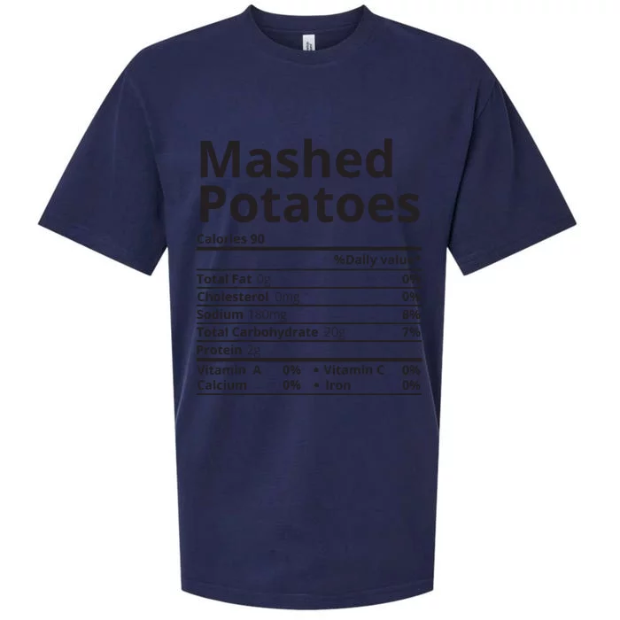 Mashed Potatoes Nutrition Facts Thanksgiving Christmas Sueded Cloud Jersey T-Shirt