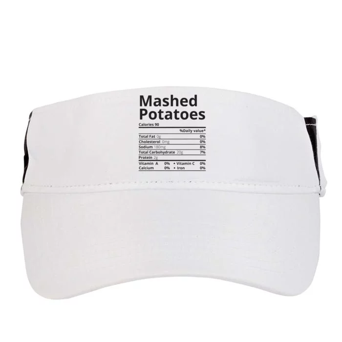 Mashed Potatoes Nutrition Facts Thanksgiving Christmas Adult Drive Performance Visor