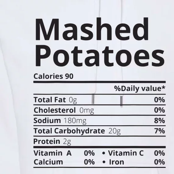 Mashed Potatoes Nutrition Facts Thanksgiving Christmas Premium Hoodie