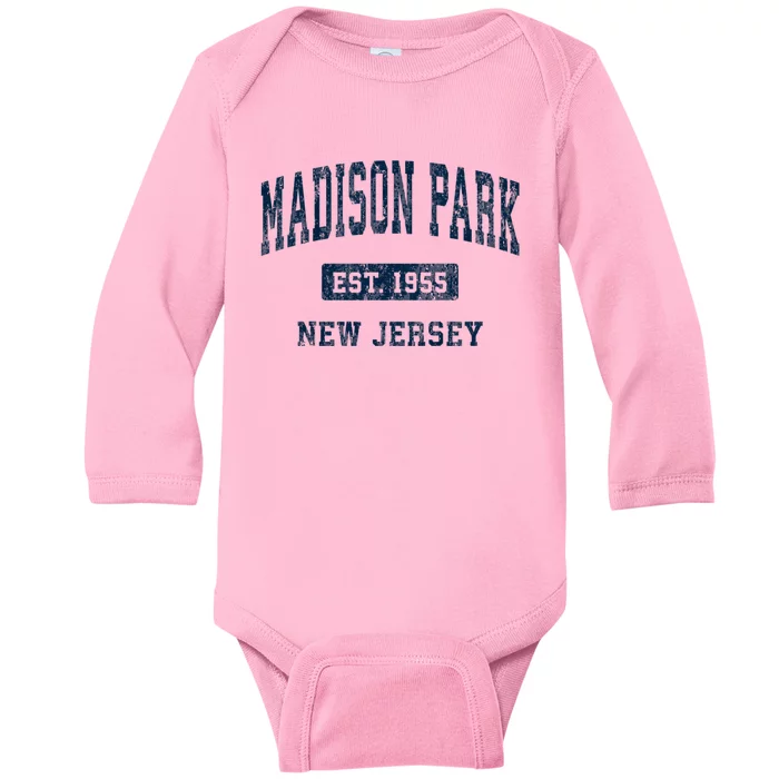 Madison Park New Jersey Nj Vintage Athletic Sports Baby Long Sleeve Bodysuit