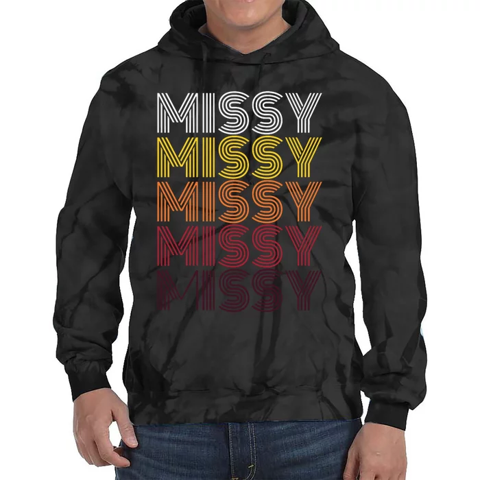 Missy Personalized Name Retro Missy 70s Tie Dye Hoodie