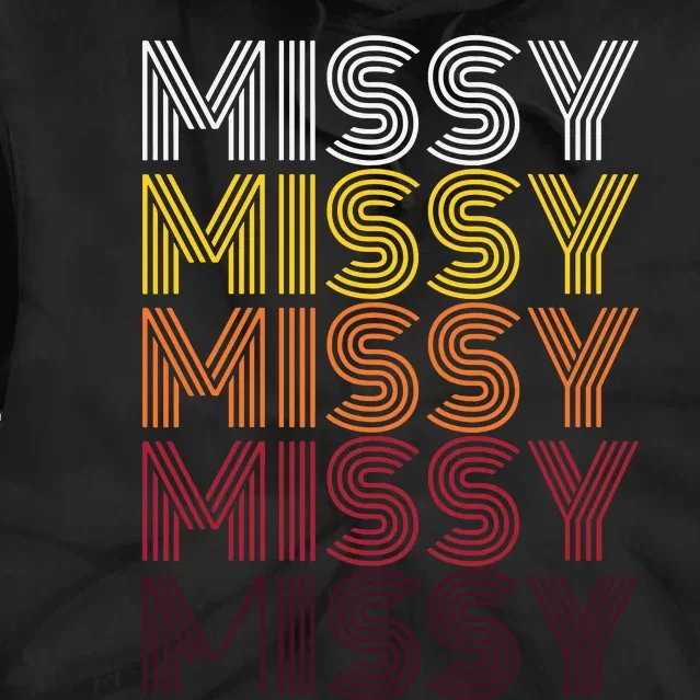 Missy Personalized Name Retro Missy 70s Tie Dye Hoodie