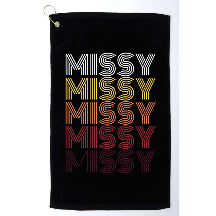 Missy Personalized Name Retro Missy 70s Platinum Collection Golf Towel