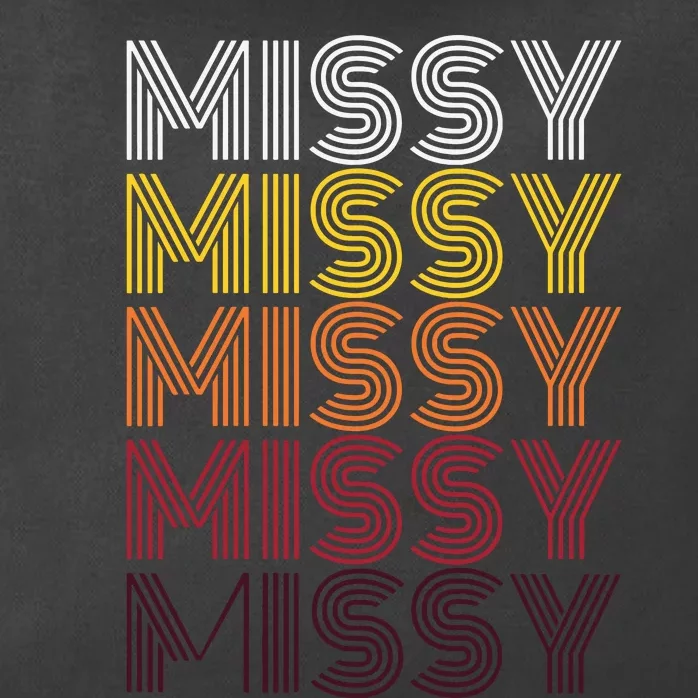 Missy Personalized Name Retro Missy 70s Zip Tote Bag