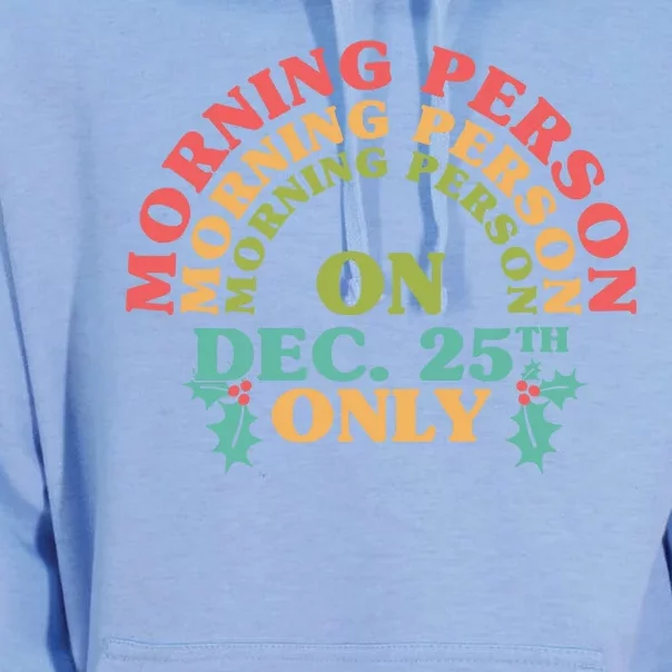 Morning Person On Dec 25th Only Funny Christmas Unisex Surf Hoodie