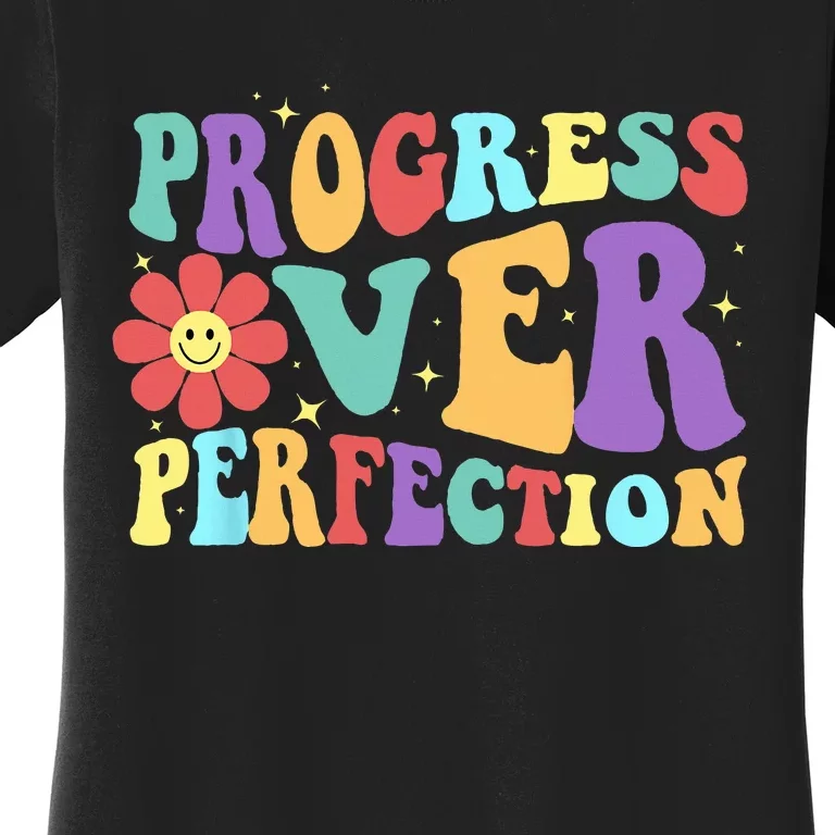 Motivational Progress Over Perfection Back To School Teacher Women's T-Shirt