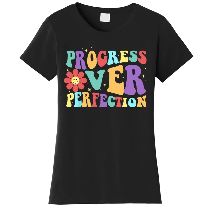 Motivational Progress Over Perfection Back To School Teacher Women's T-Shirt