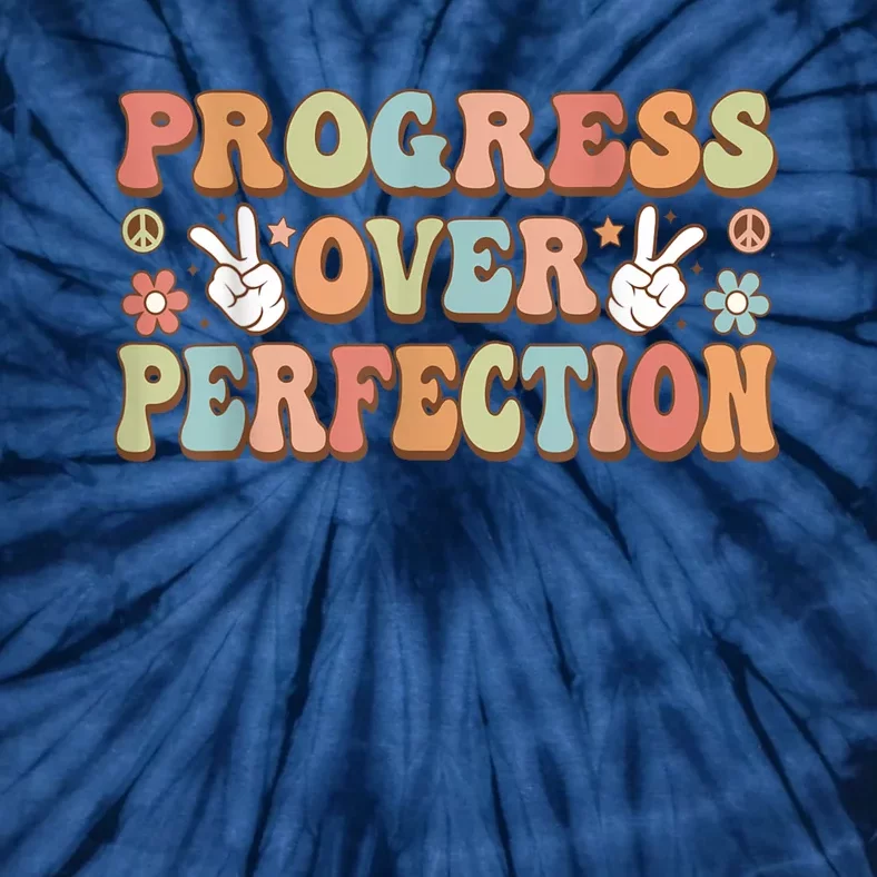 Motivational Progress Over Perfection Back To School Teacher Tie-Dye T-Shirt