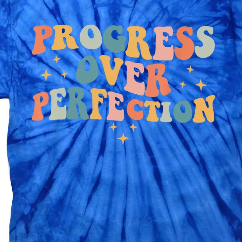 Motivational Progress Over Perfection Back To School Teacher Tie-Dye T-Shirt