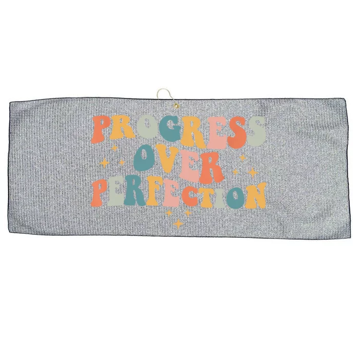 Motivational Progress Over Perfection Back To School Teacher Large Microfiber Waffle Golf Towel