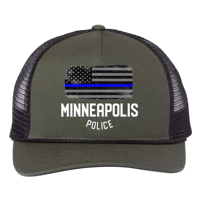 Minneapolis Police Officer Minnesota Policeman Duty Retro Rope Trucker Hat Cap