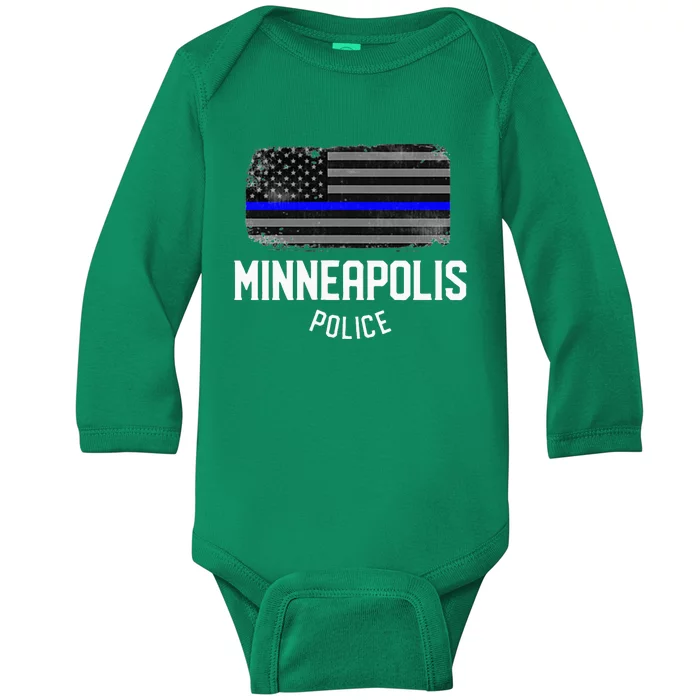 Minneapolis Police Officer Minnesota Policeman Duty Baby Long Sleeve Bodysuit