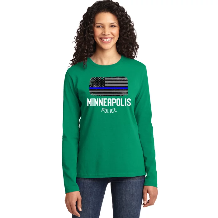 Minneapolis Police Officer Minnesota Policeman Duty Ladies Long Sleeve Shirt