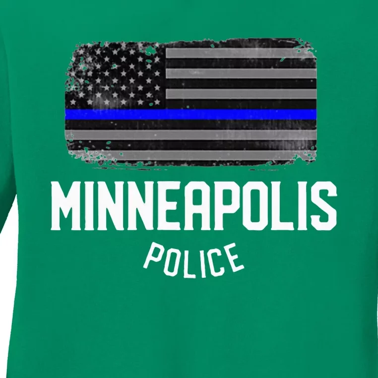 Minneapolis Police Officer Minnesota Policeman Duty Ladies Long Sleeve Shirt