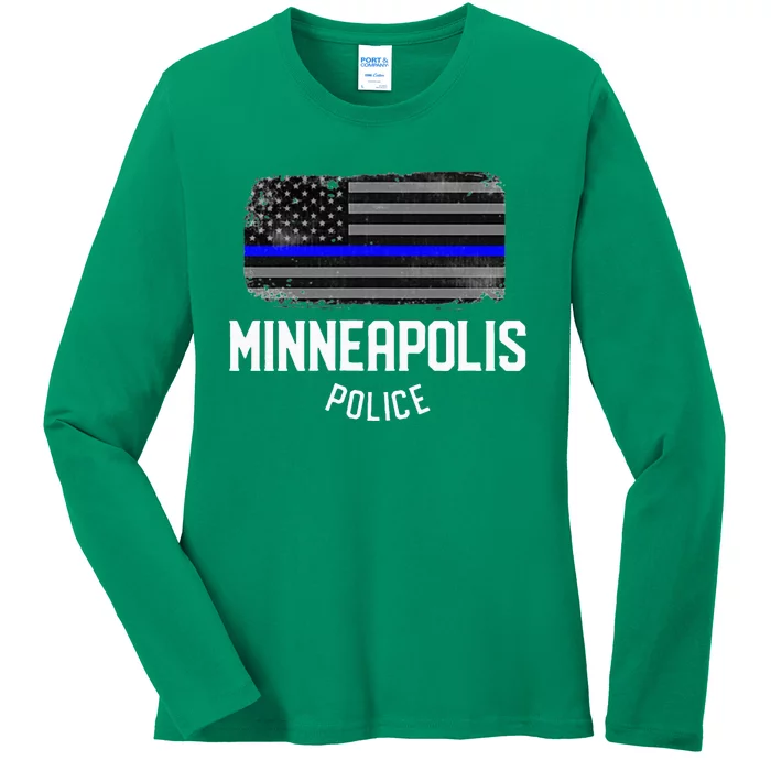 Minneapolis Police Officer Minnesota Policeman Duty Ladies Long Sleeve Shirt