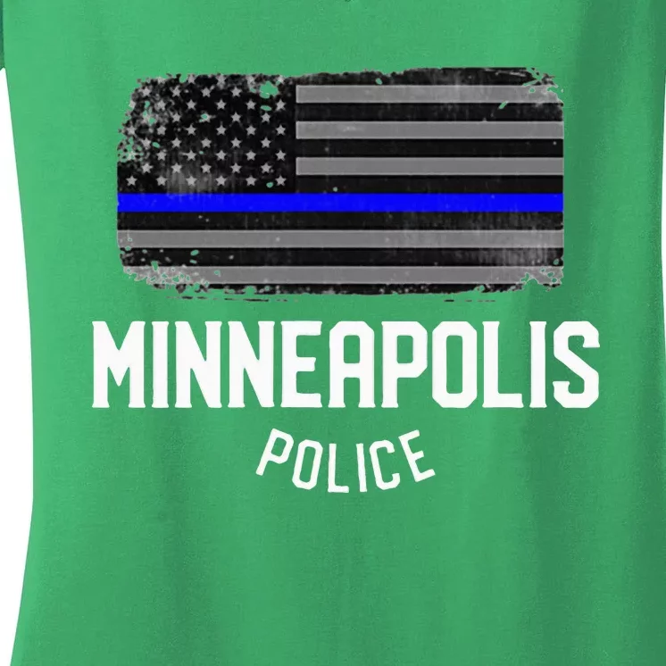 Minneapolis Police Officer Minnesota Policeman Duty Women's V-Neck T-Shirt