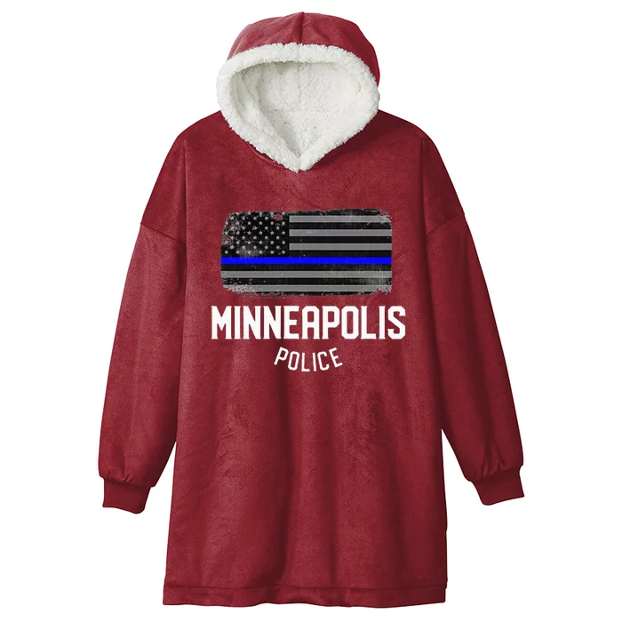 Minneapolis Police Officer Minnesota Policeman Duty Hooded Wearable Blanket