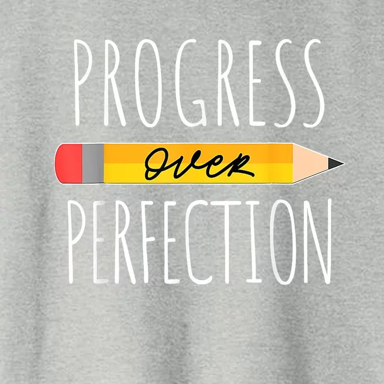 Motivational Progress Over Perfection Back To School Teacher Women's Crop Top Tee