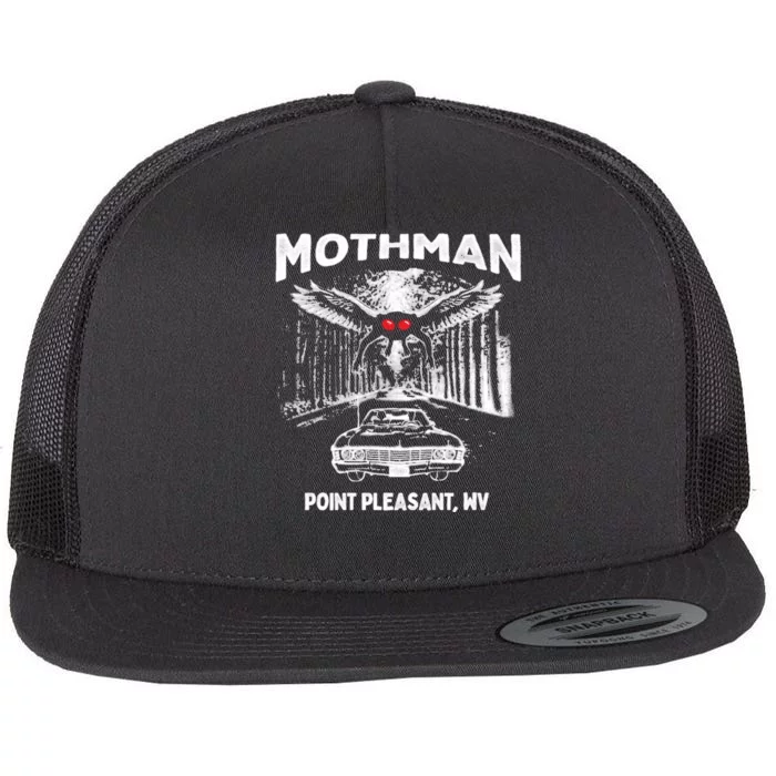 Mothman Point Pleasant WV Flat Bill Trucker Hat