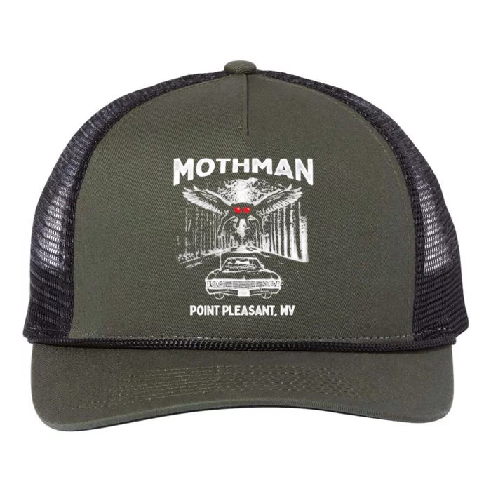 Mothman Point Pleasant WV Retro Rope Trucker Hat Cap