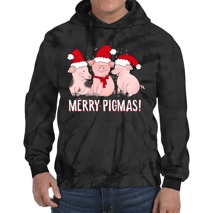 Merry Pigmas Pig Lover Christmas Tie Dye Hoodie