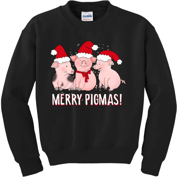 Merry Pigmas Pig Lover Christmas Kids Sweatshirt