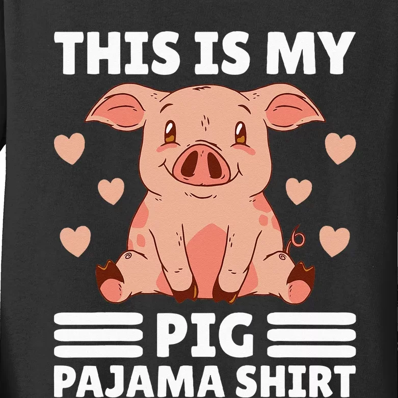 My Pig Pajama Women Pig Pjs Cute Pig Stuff Farmer Girl Kids Long Sleeve Shirt