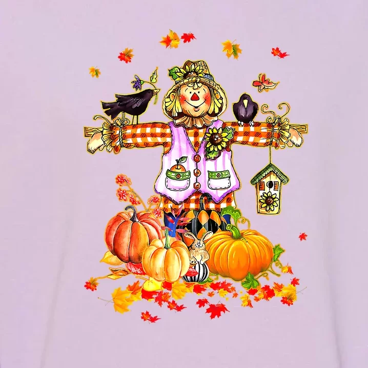 Mommy's Pumpkin Patch Fall Leaves Scarecrow Thanksgiving Garment-Dyed Sweatshirt