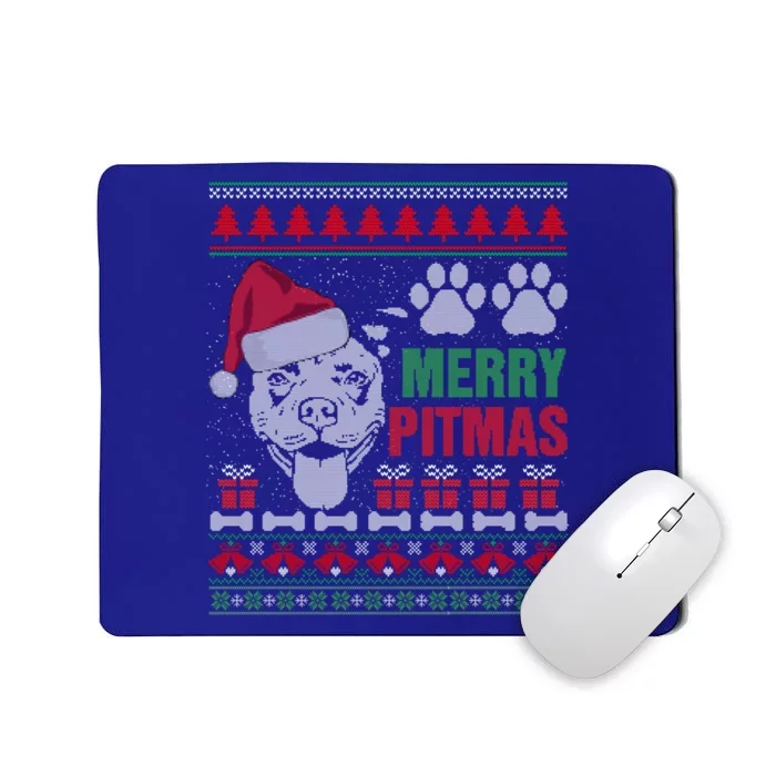 Merry Pitmas Pitbull Dog Ugly Sweater Christmas Thanksgiving Gift Mousepad