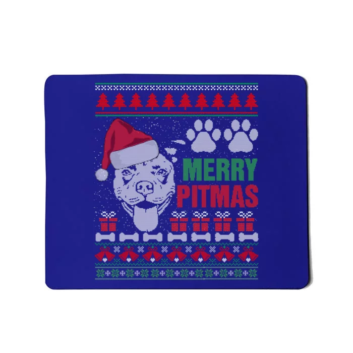 Merry Pitmas Pitbull Dog Ugly Sweater Christmas Thanksgiving Gift Mousepad