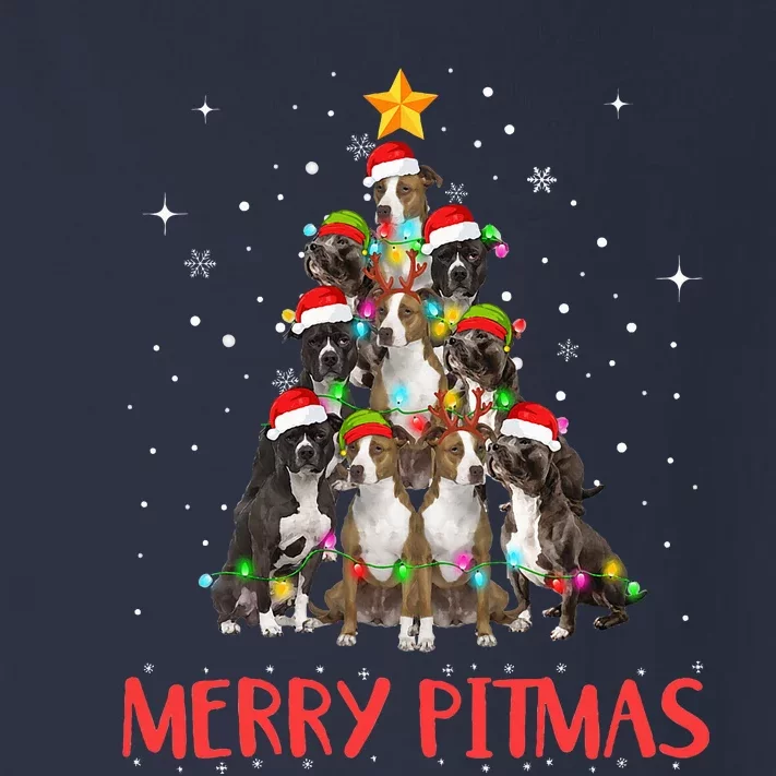 Merry Pitmas Pitbull Dog Ugly Christmas Sweater Tree Dogs Toddler Long Sleeve Shirt