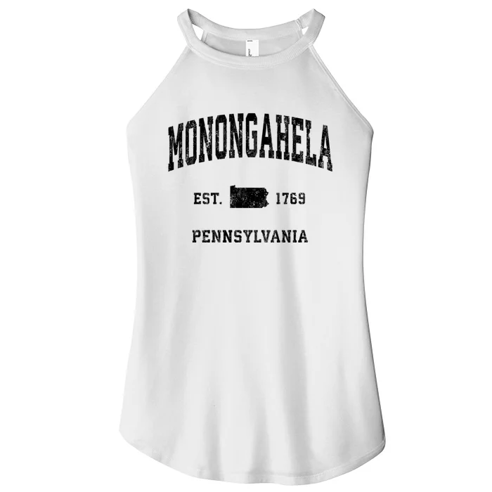 Monongahela Pennsylvania Pa Vintage Established Athletic Sports Design Women’s Perfect Tri Rocker Tank