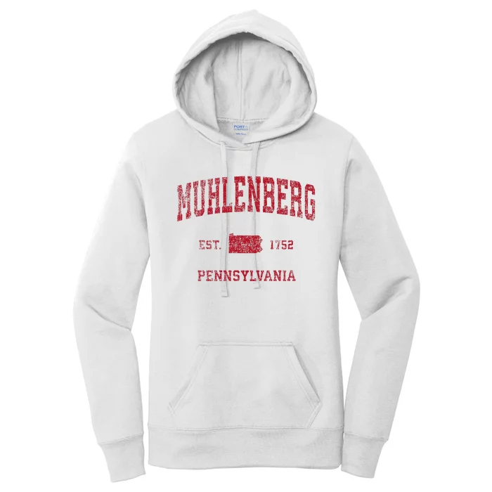 Muhlenberg Pennsylvania Pa Vintage Red Women's Pullover Hoodie