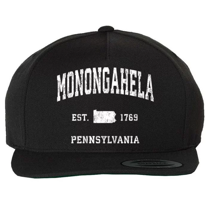 Monongahela Pennsylvania Pa Vintage Athletic Sports Wool Snapback Cap