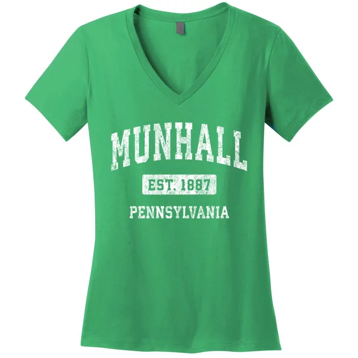 Munhall Pennsylvania Pa Vintage Sports Women's V-Neck T-Shirt