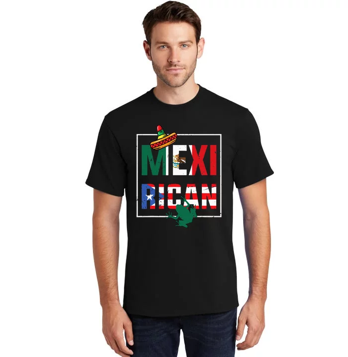 Mexirican Pride Puerto RicanMexican Flag Fusion Tall T-Shirt