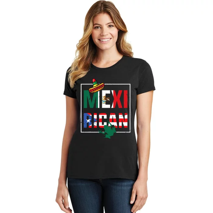 Mexirican Pride Puerto RicanMexican Flag Fusion Women's T-Shirt