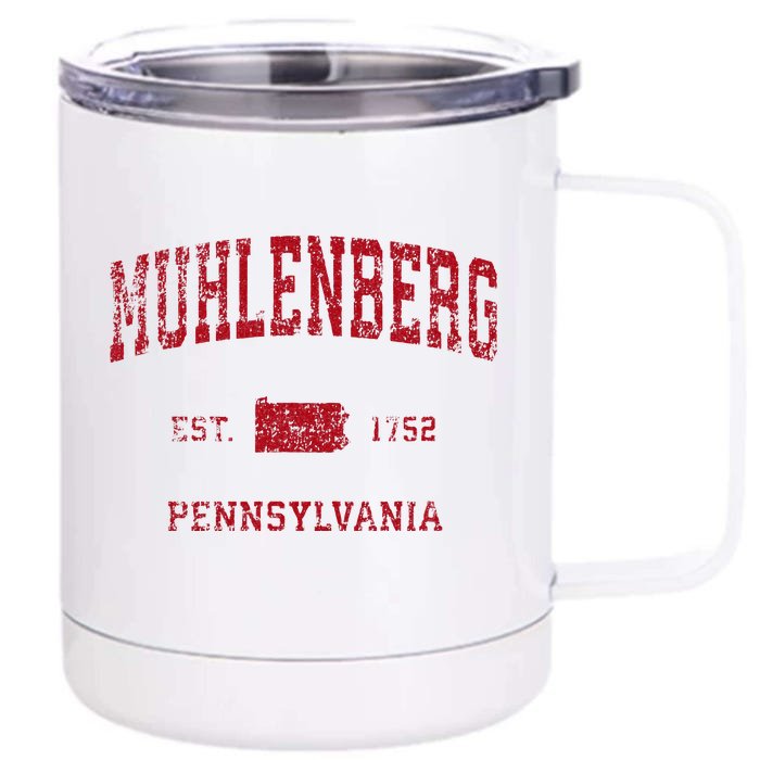 Muhlenberg Pennsylvania PA Vintage Sports Design Red Print Front & Back 12oz Stainless Steel Tumbler Cup