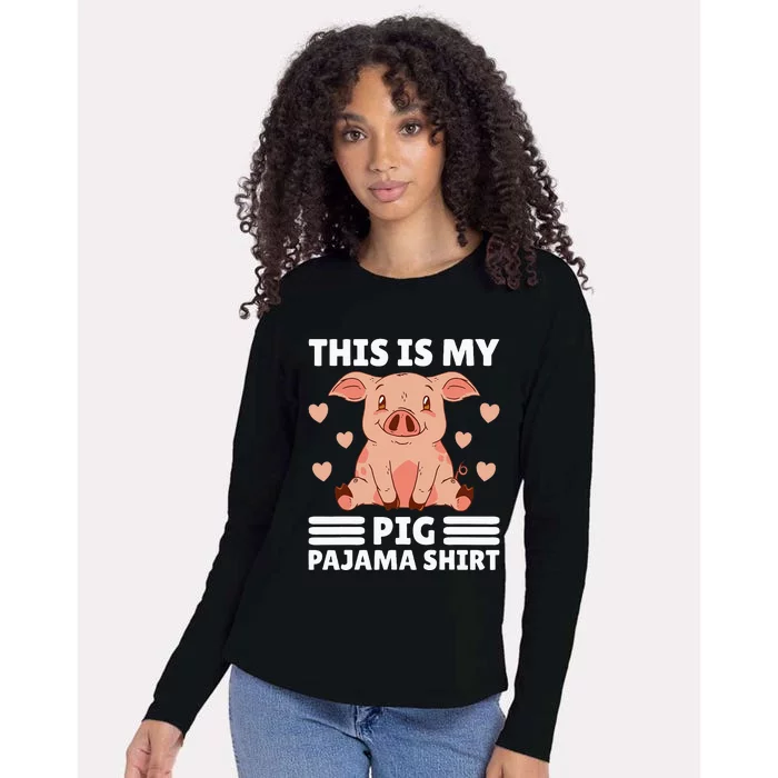 My Pig Pajama Women Pig Pjs Cute Pig Stuff Farmer Girl Womens Cotton Relaxed Long Sleeve T-Shirt