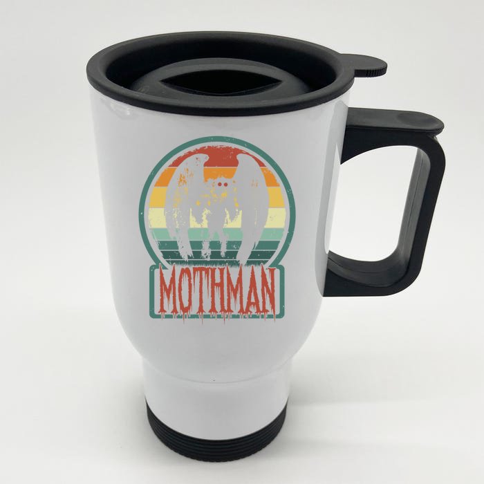 Moth Point Pleasant Retro Vintage Cryptid Cute Gift Front & Back Stainless Steel Travel Mug